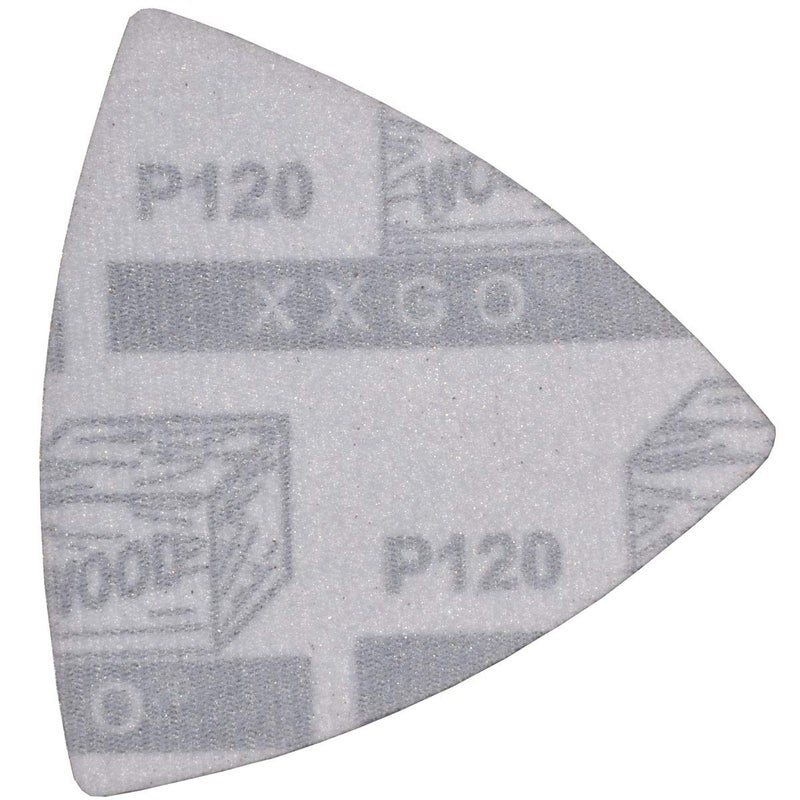 XXGO 60 Pcs 120 Grits Triangular 3-1/8 Inch 80mm Hook & Loop Oscillating Tool Sanding Paper for Wood Sanding Fit 3-1/8 Inch 80mm Triangular Oscillating Multi Tool Sanding Pads XG8020120 - Image 4